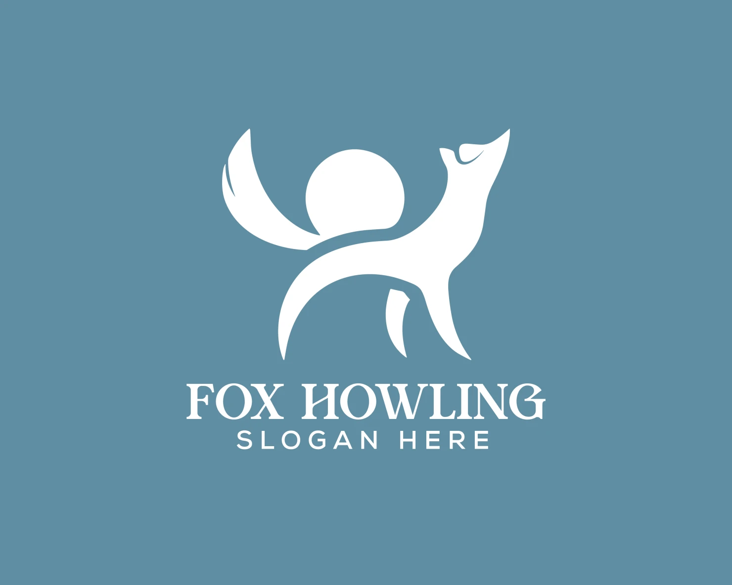 Fox Howling customizable logo design #34068