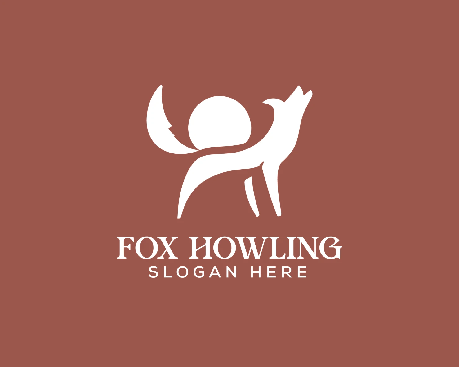 Fox Howling customizable logo design #34069