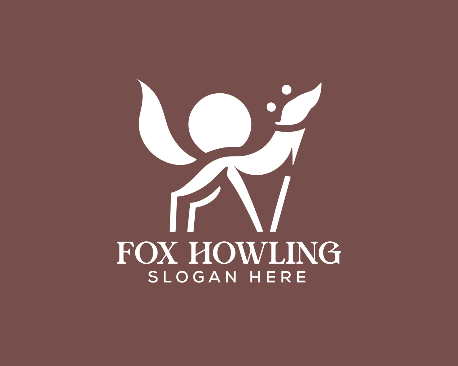 Fox Howling customizable logo design #34070