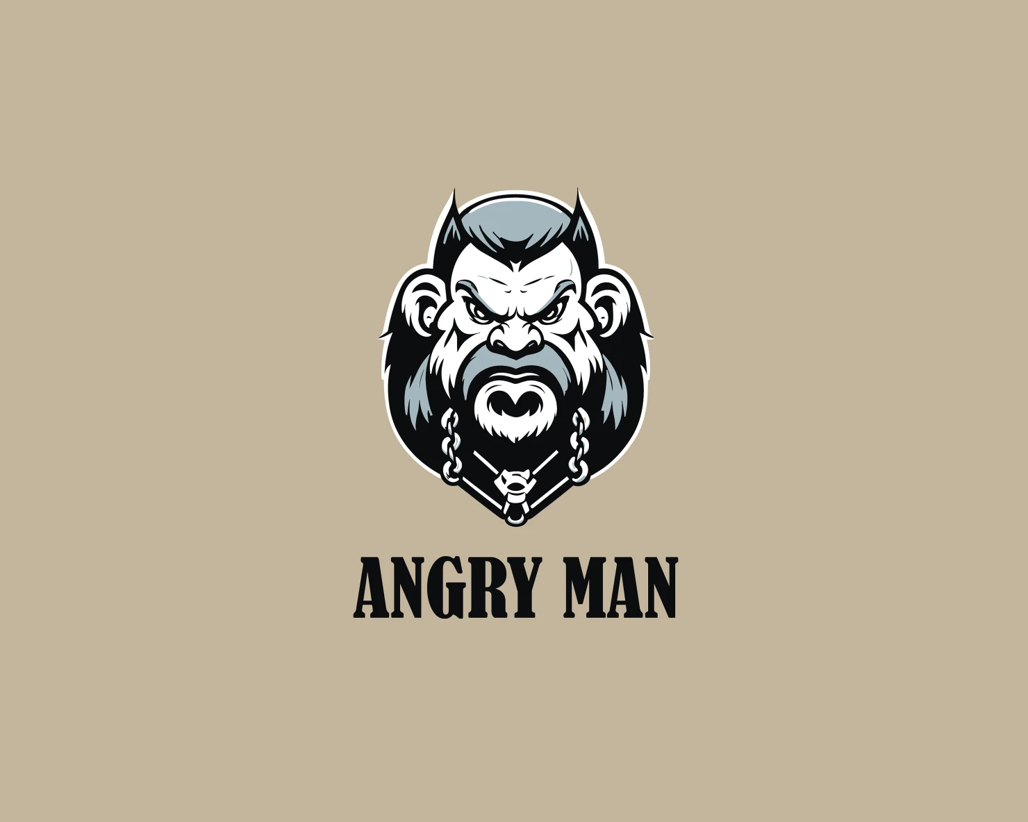 Angry man customizable logo design #34077