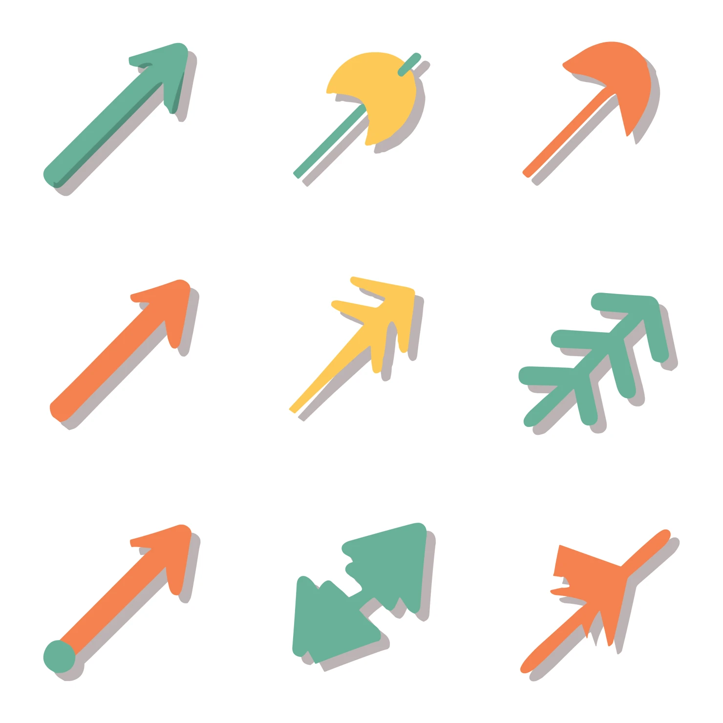 Arrows customizable icon set design #34121