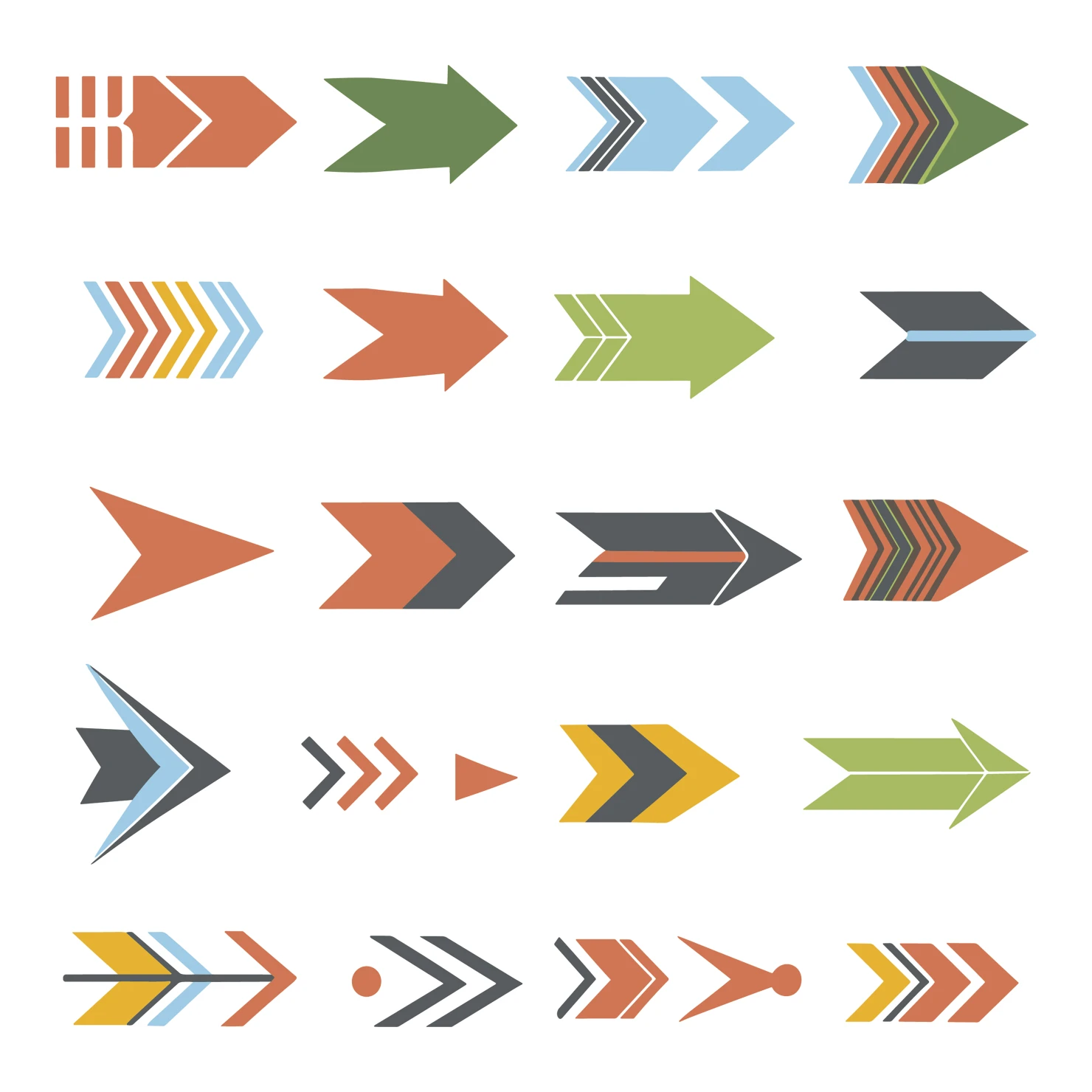 Arrows customizable icon set design #34122