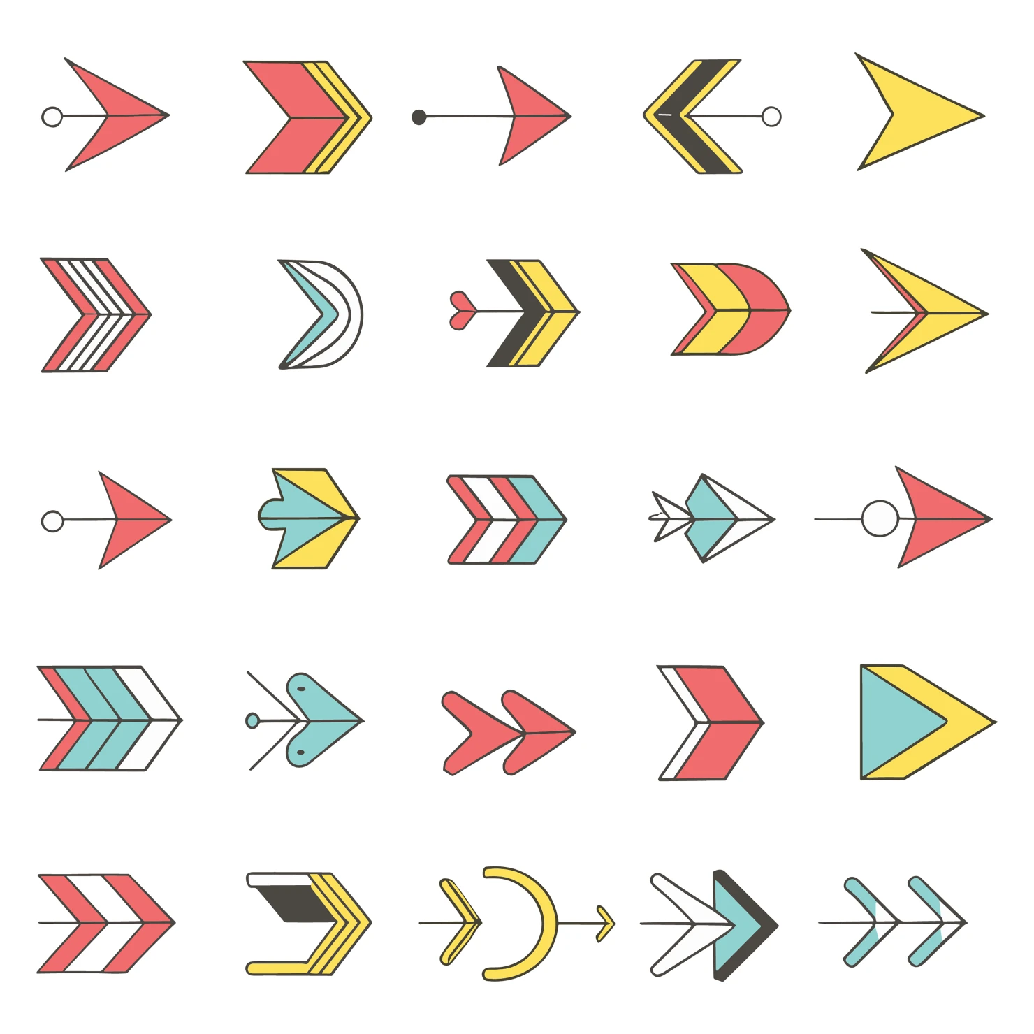 Arrows customizable icon set design #34125