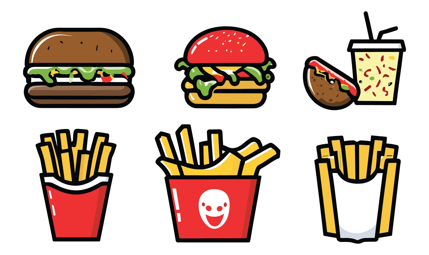 Foods customizable icon set design #34131