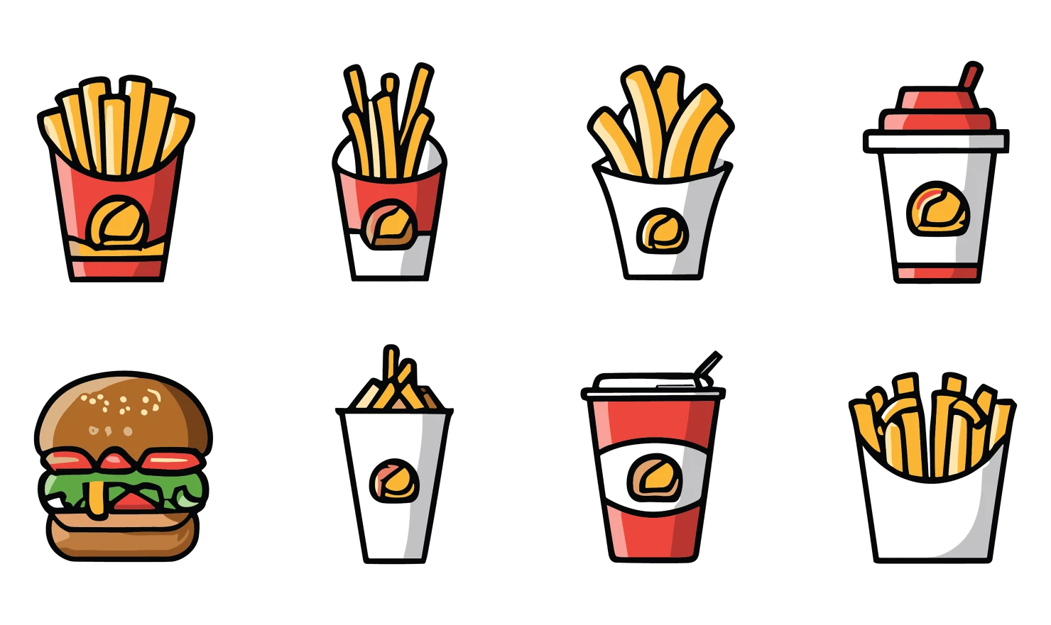 Foods customizable icon set design #34133