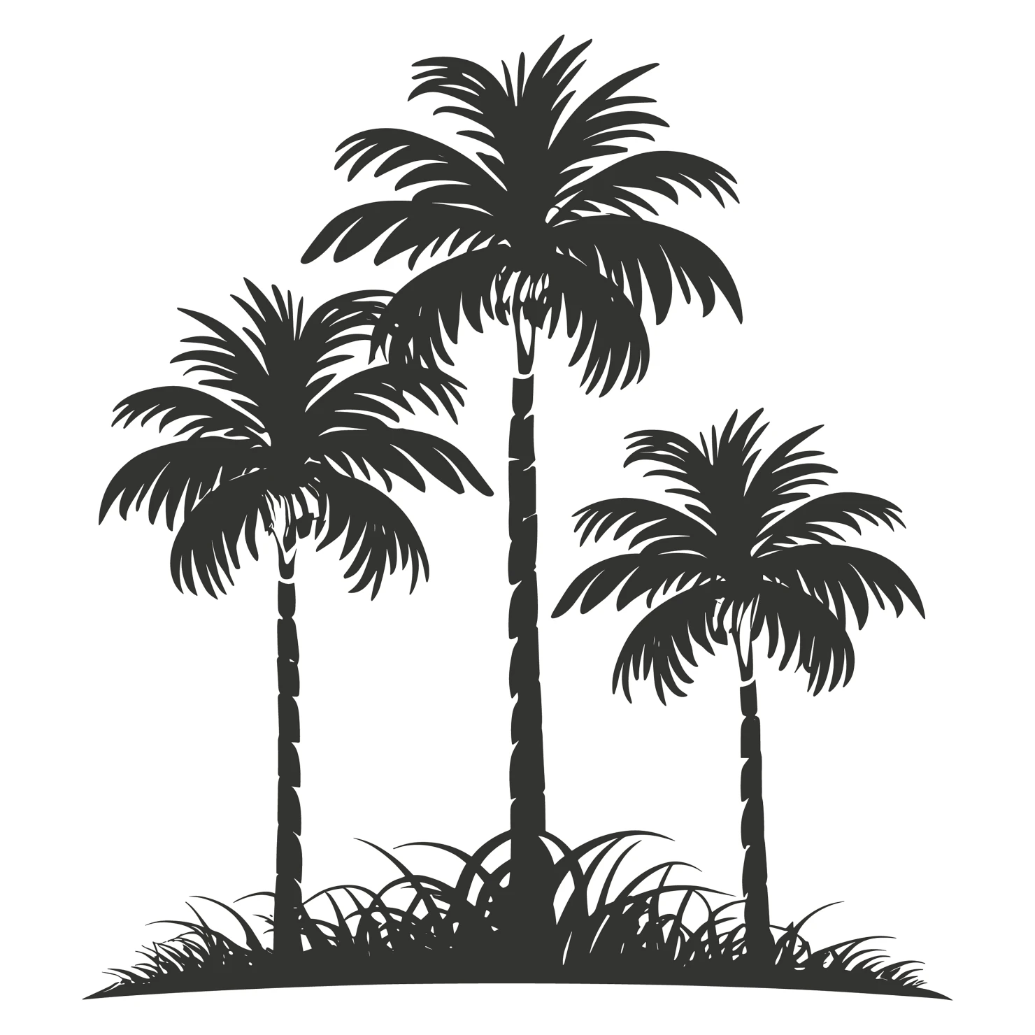 Palm customizable silhouette set design #34163