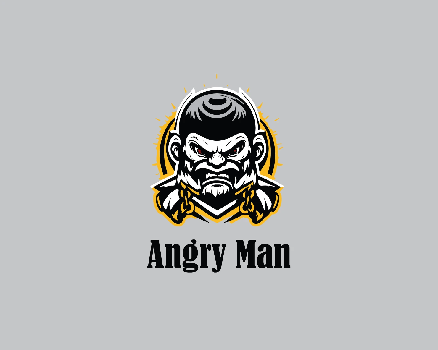 Angry man customizable logo design #34343