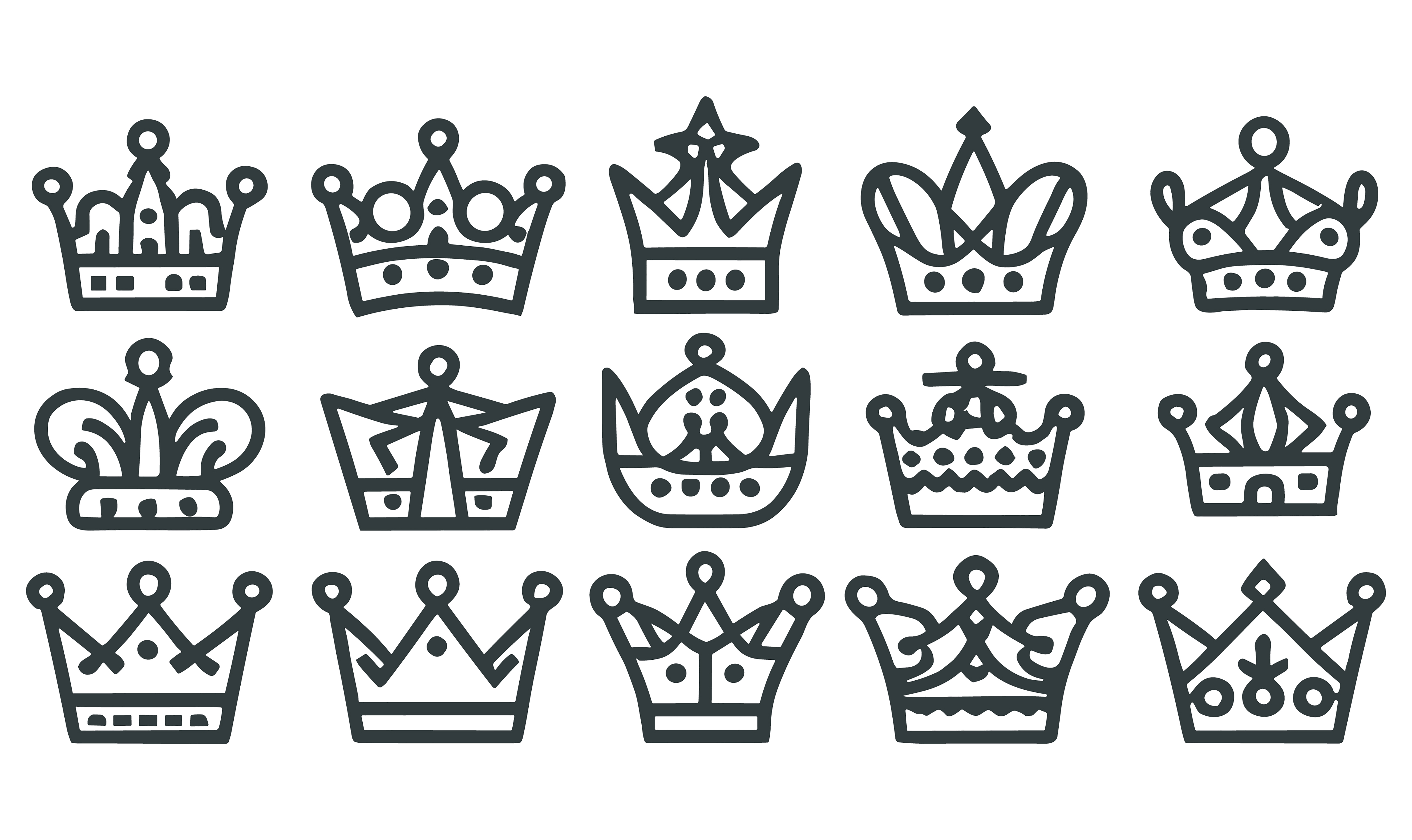 Crowns customizable icon set design #34546