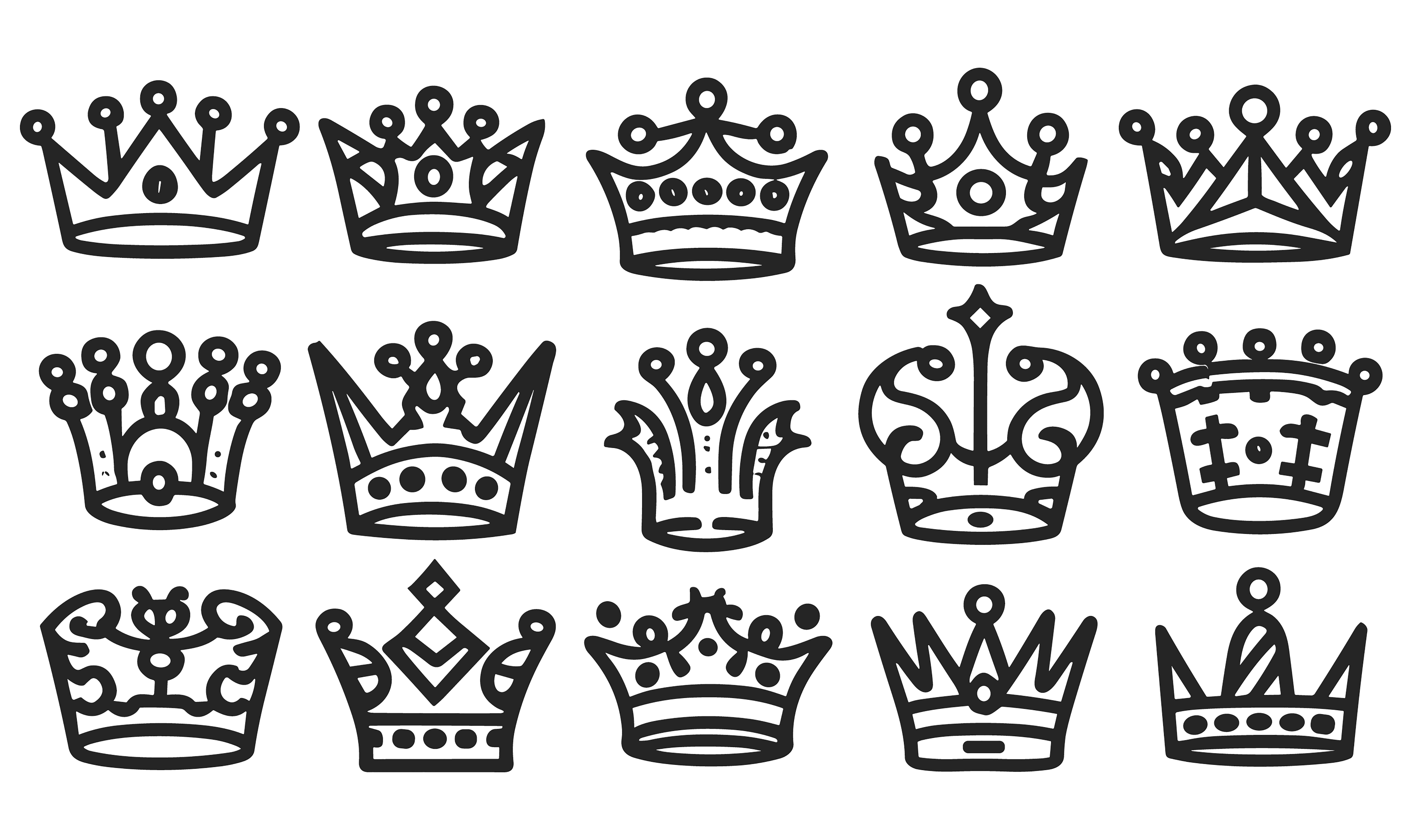 Crowns customizable icon set design #34550