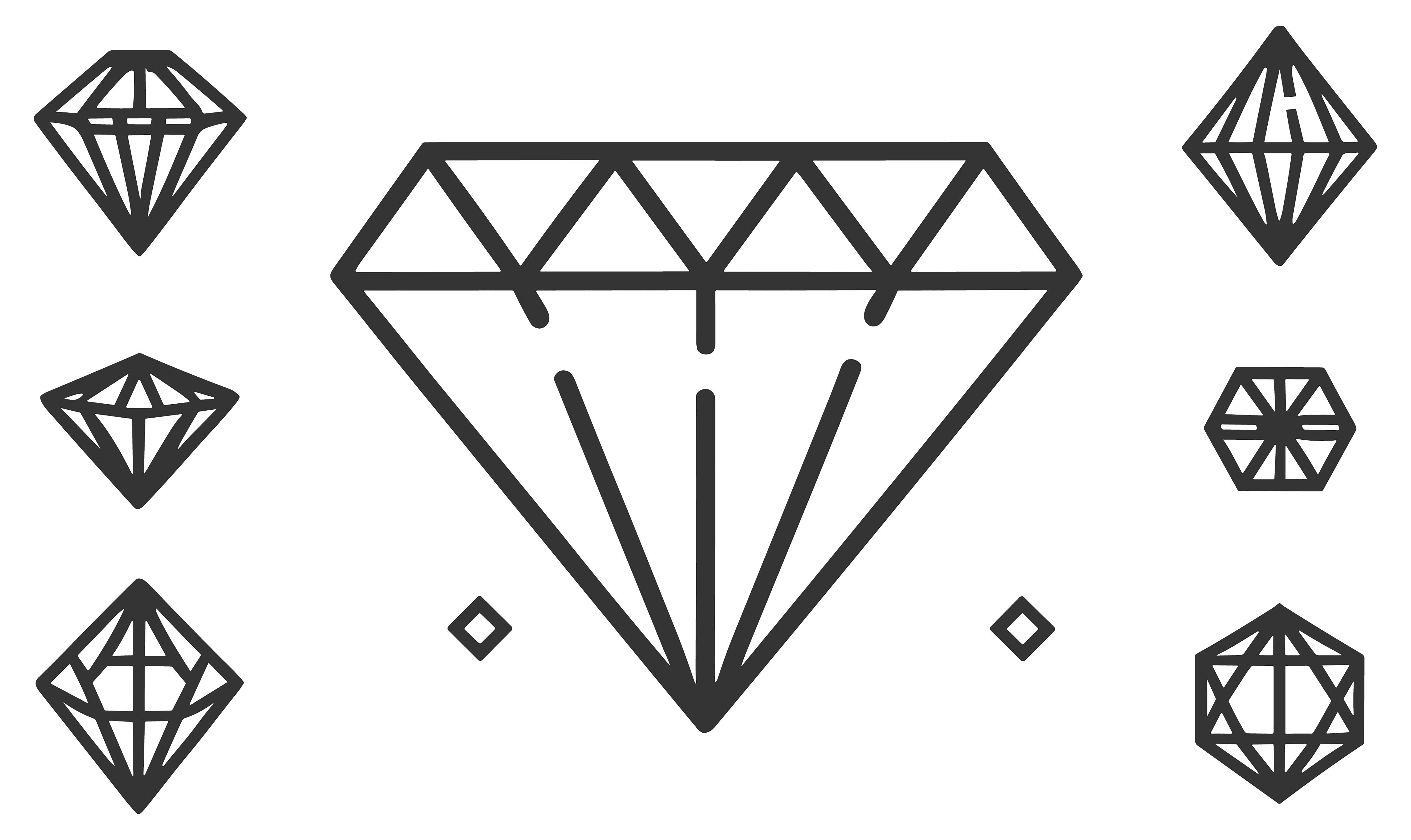 Diamonds customizable icon set design #34569