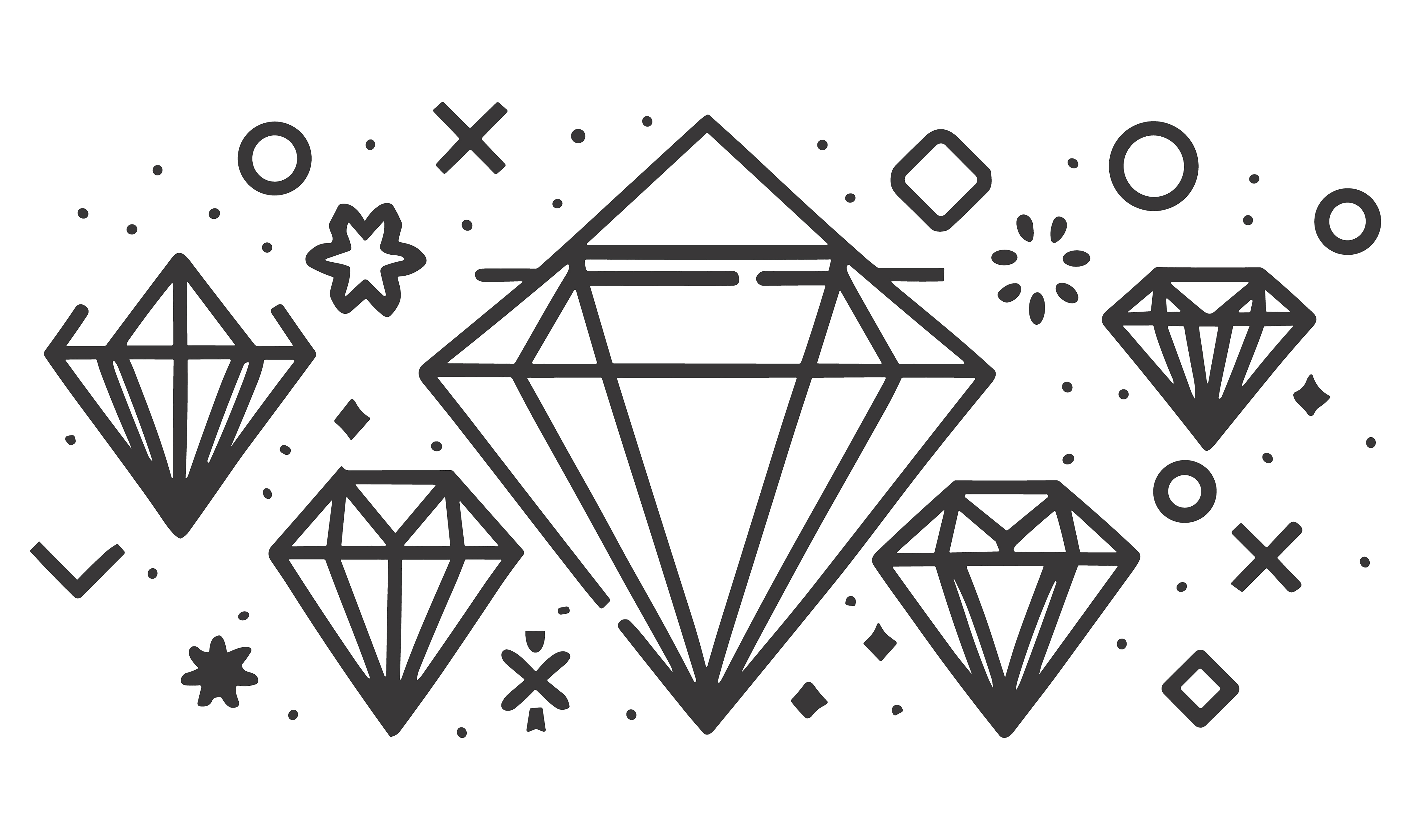 Diamonds customizable icon set design #34573