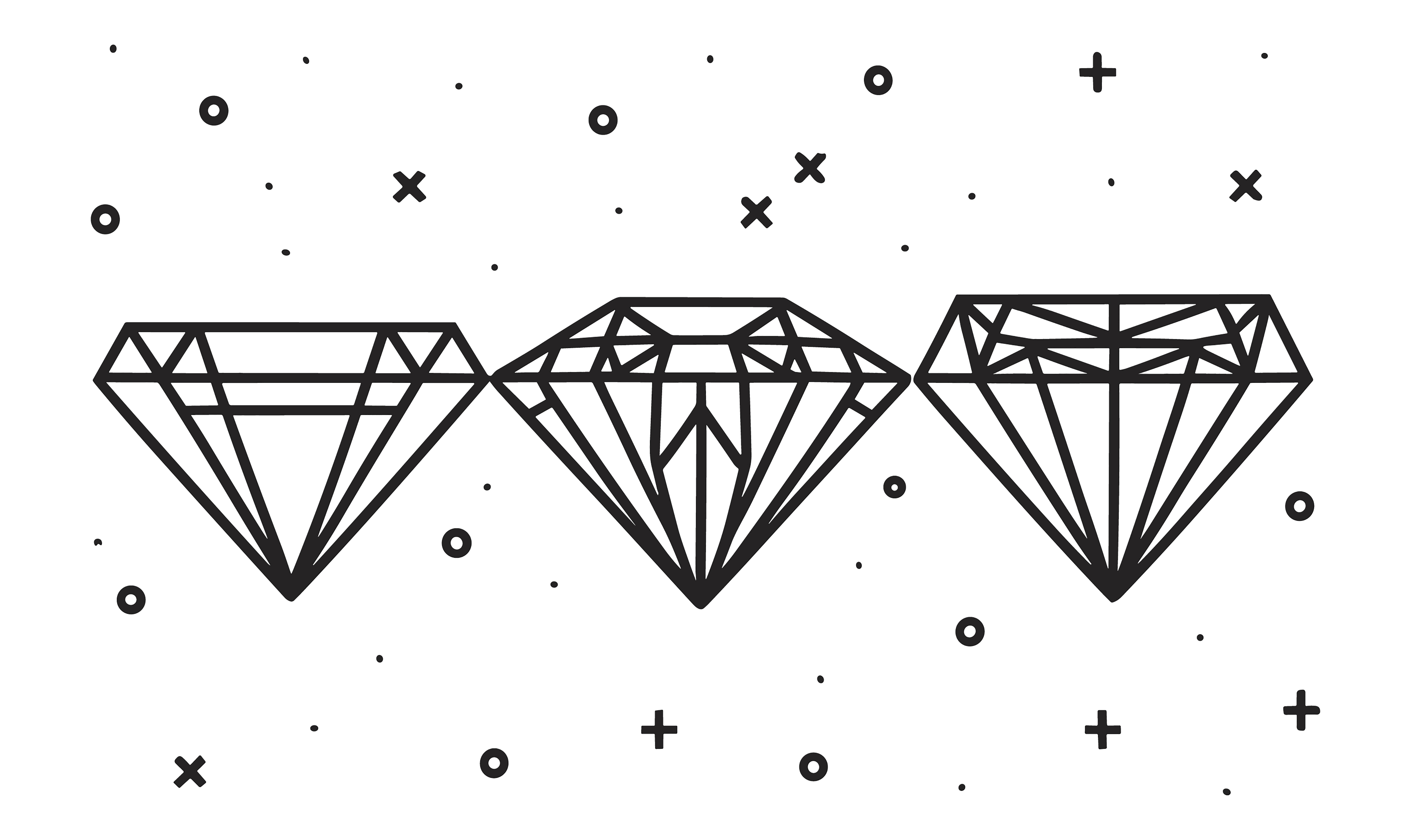 Diamonds customizable icon set design #34581
