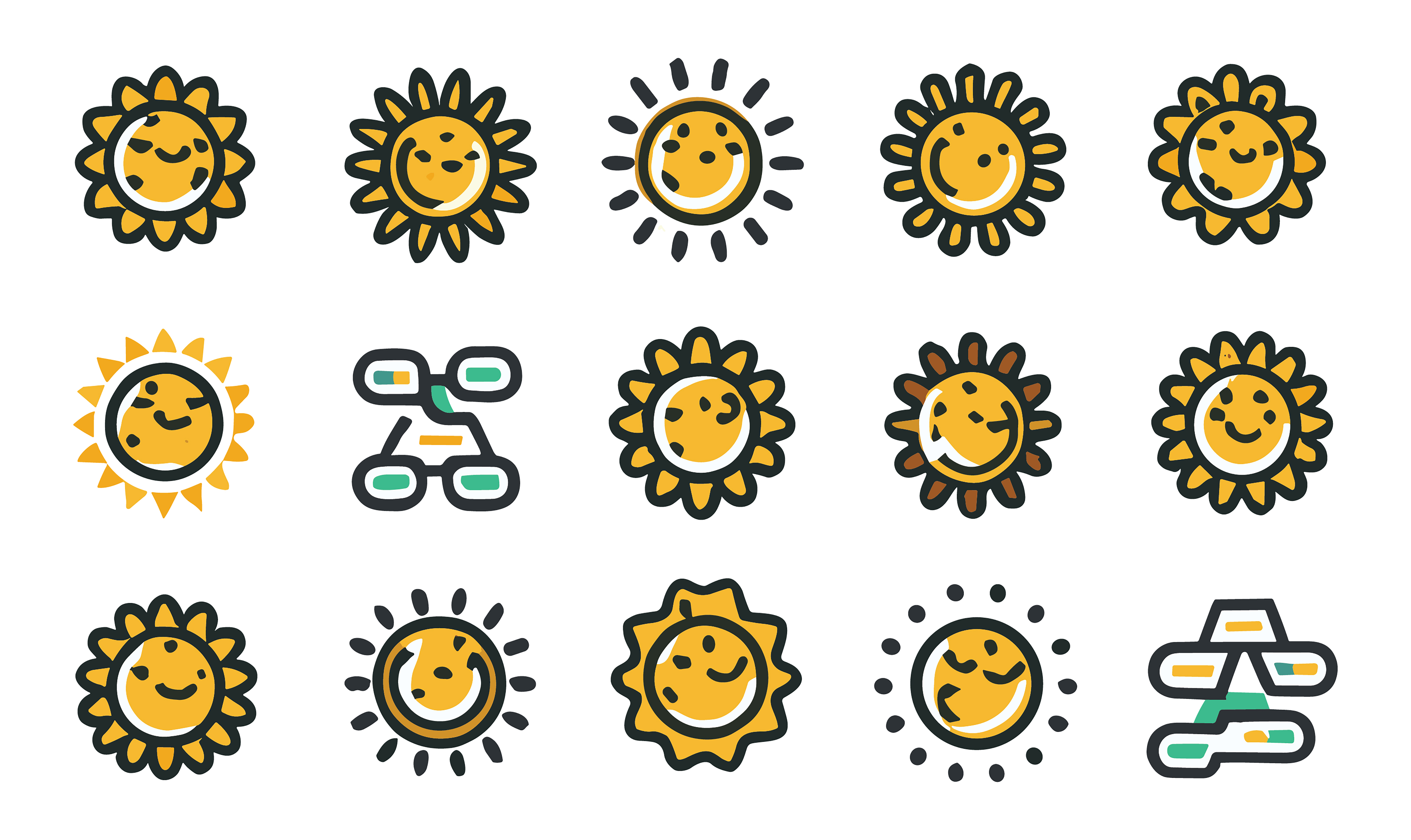 Sun customizable icon set design #34716