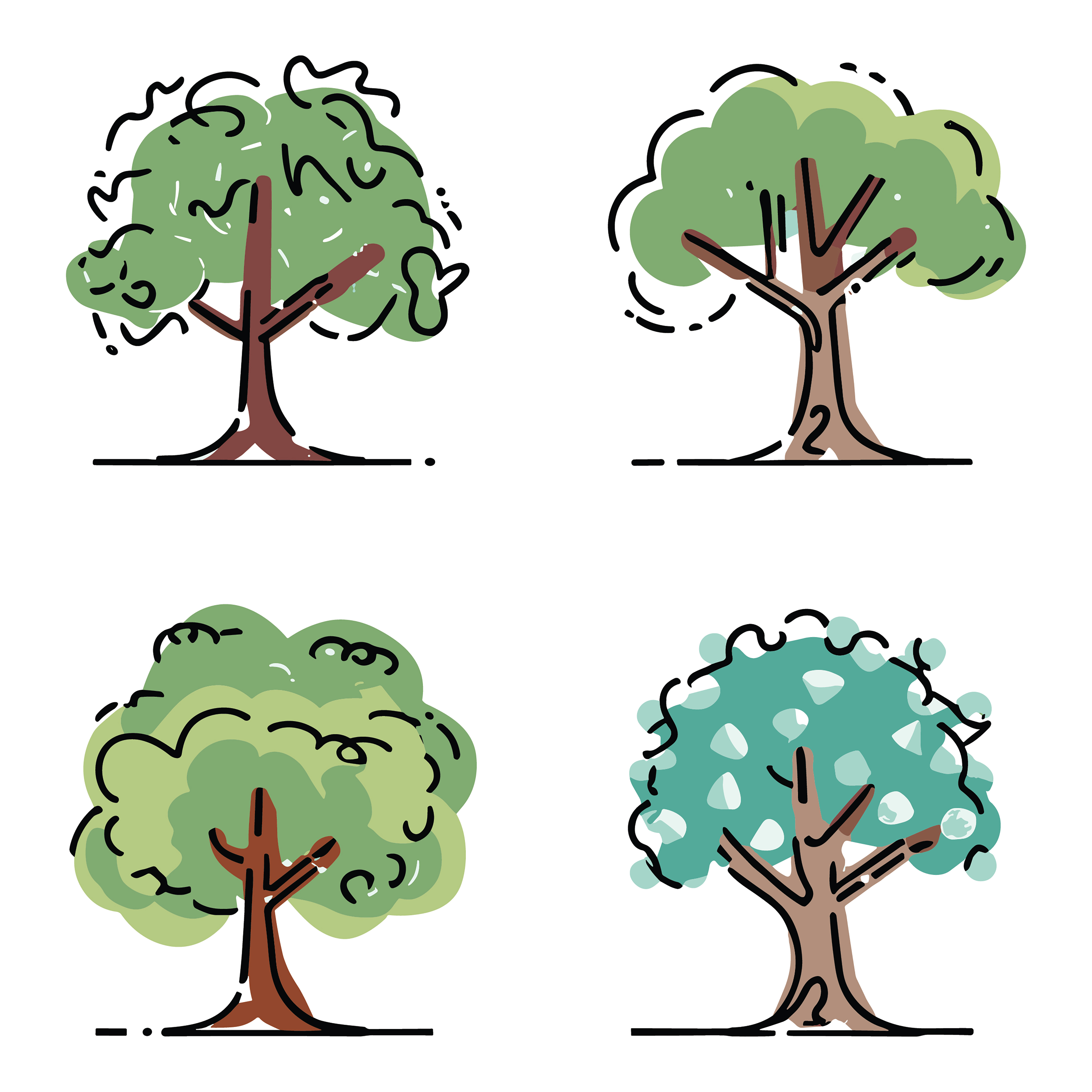 Tree customizable icon set design #35174