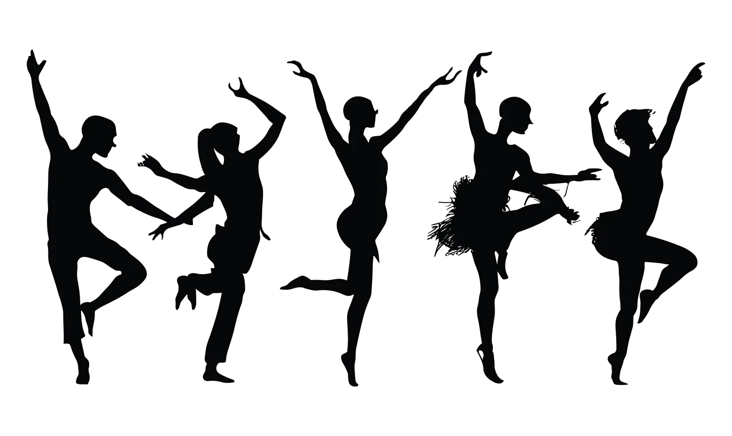 Dance customizable silhouettes set design #34431
