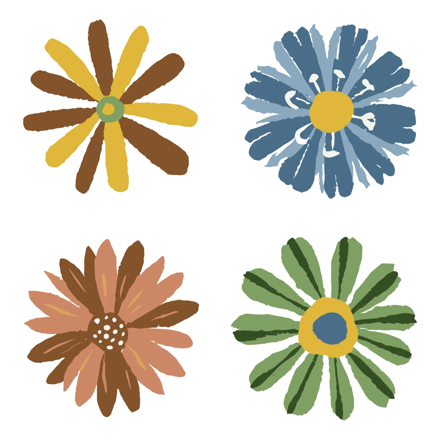 Flowers customizable clip art set design #34443