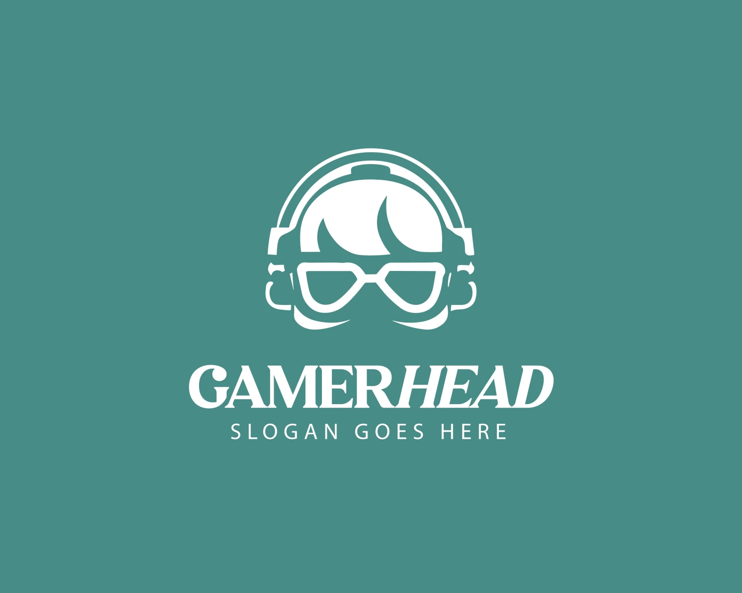 Gamer head customizable logo design #34475