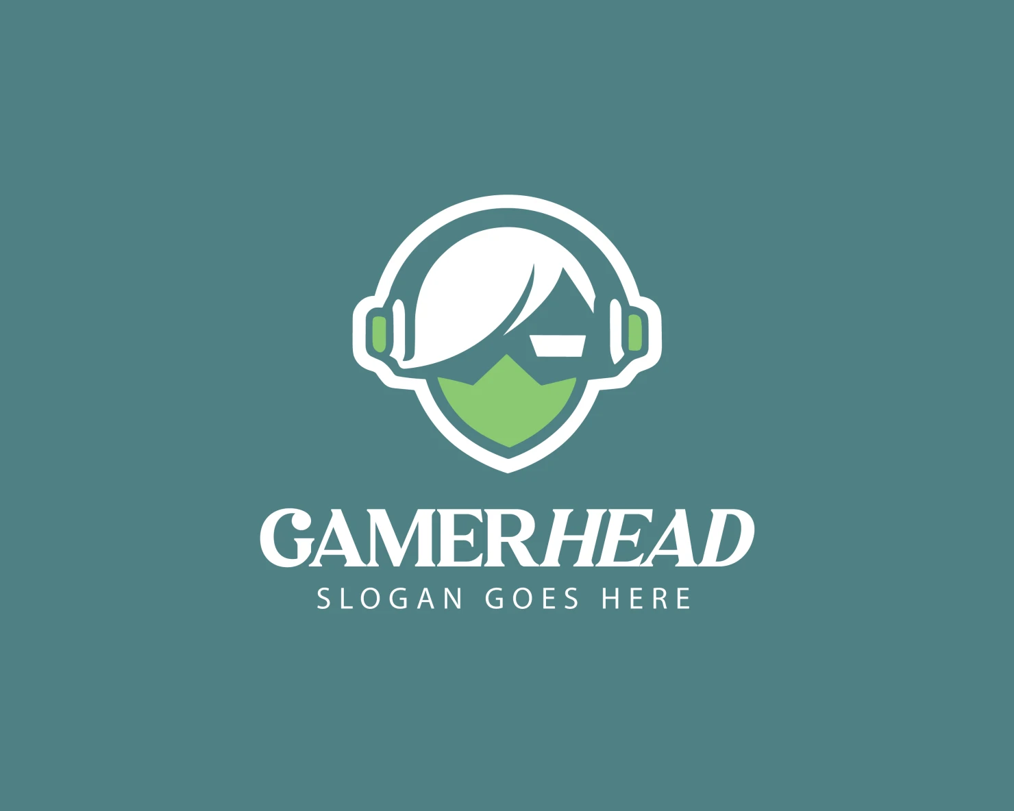 Gamer head customizable logo design #34476