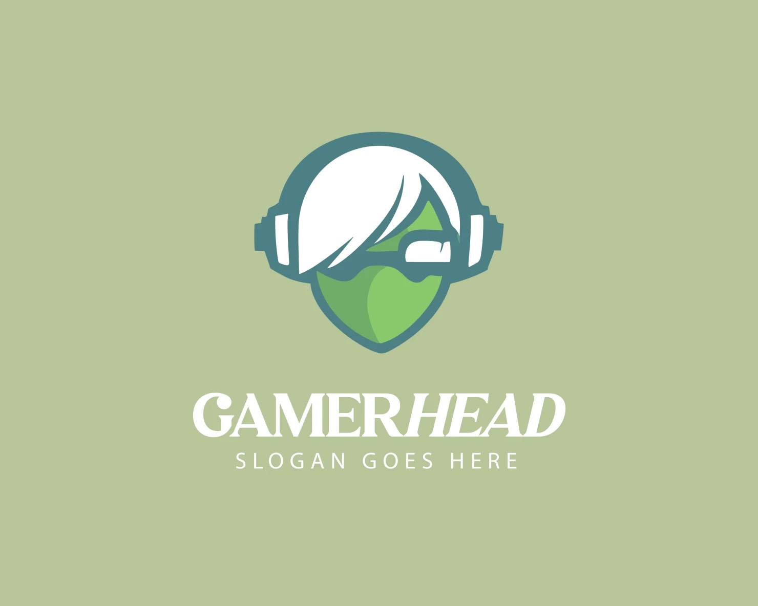 Gamer head customizable logo design #34477