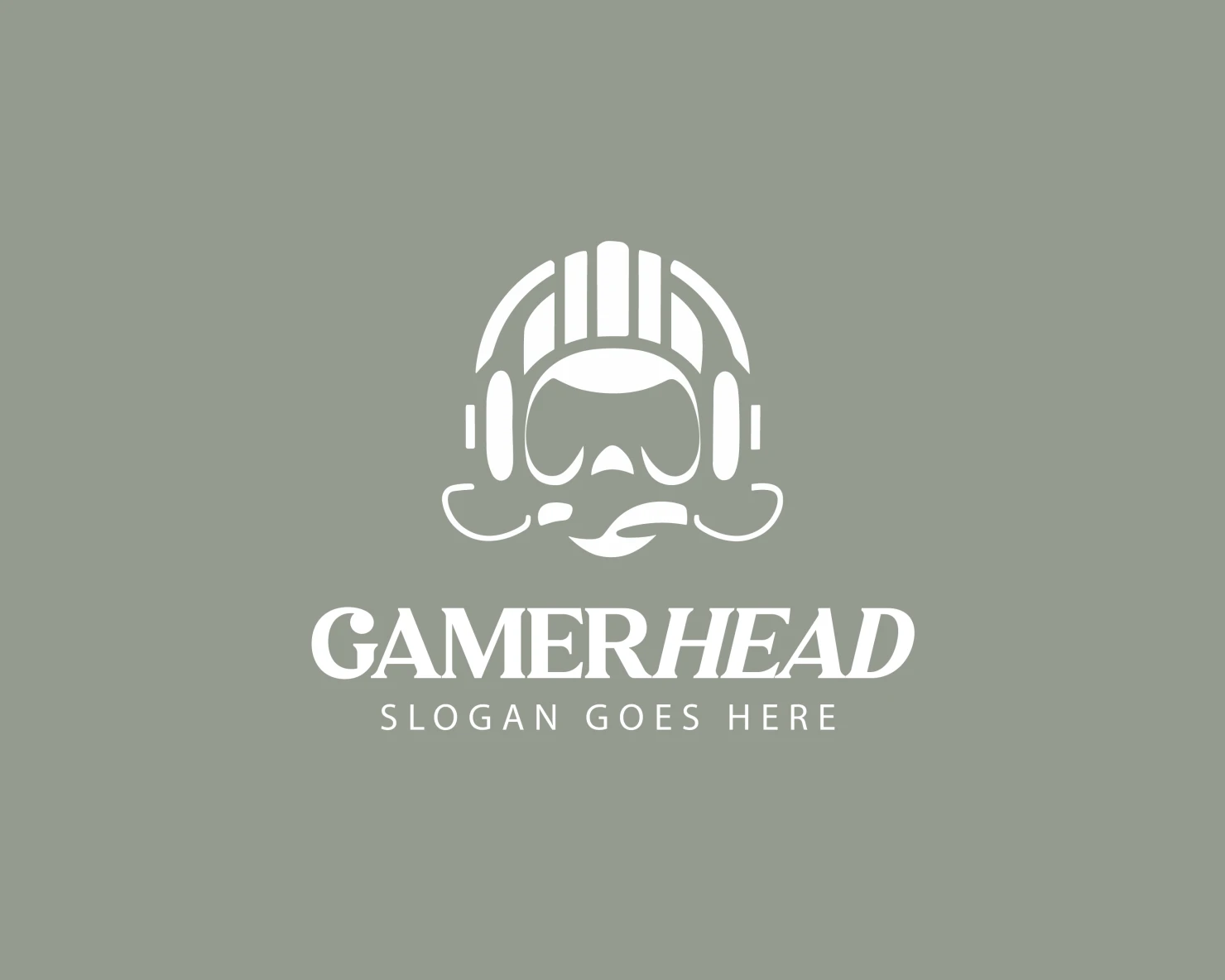 Gamer head customizable logo design #34478