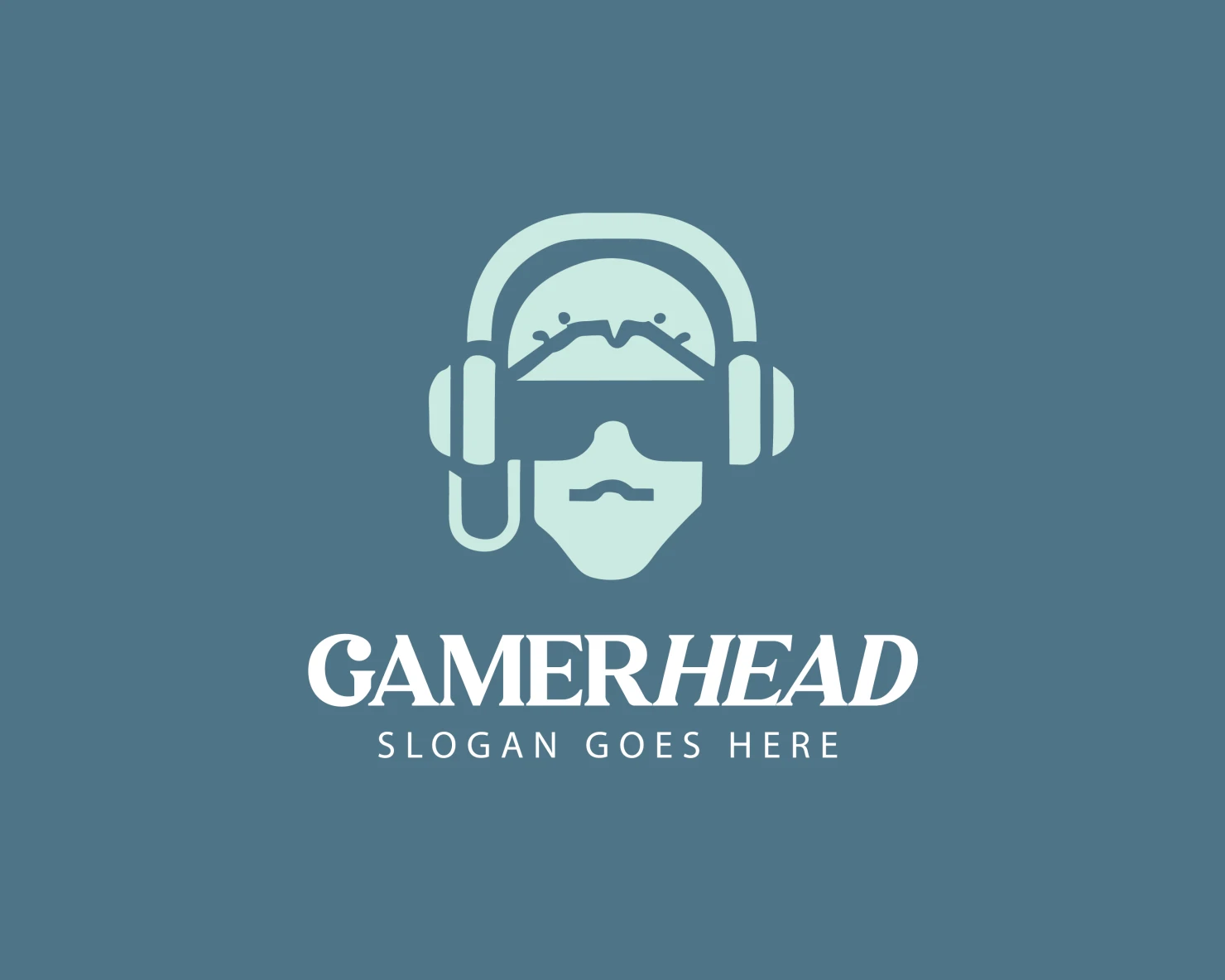 Gamer head customizable logo design #34480