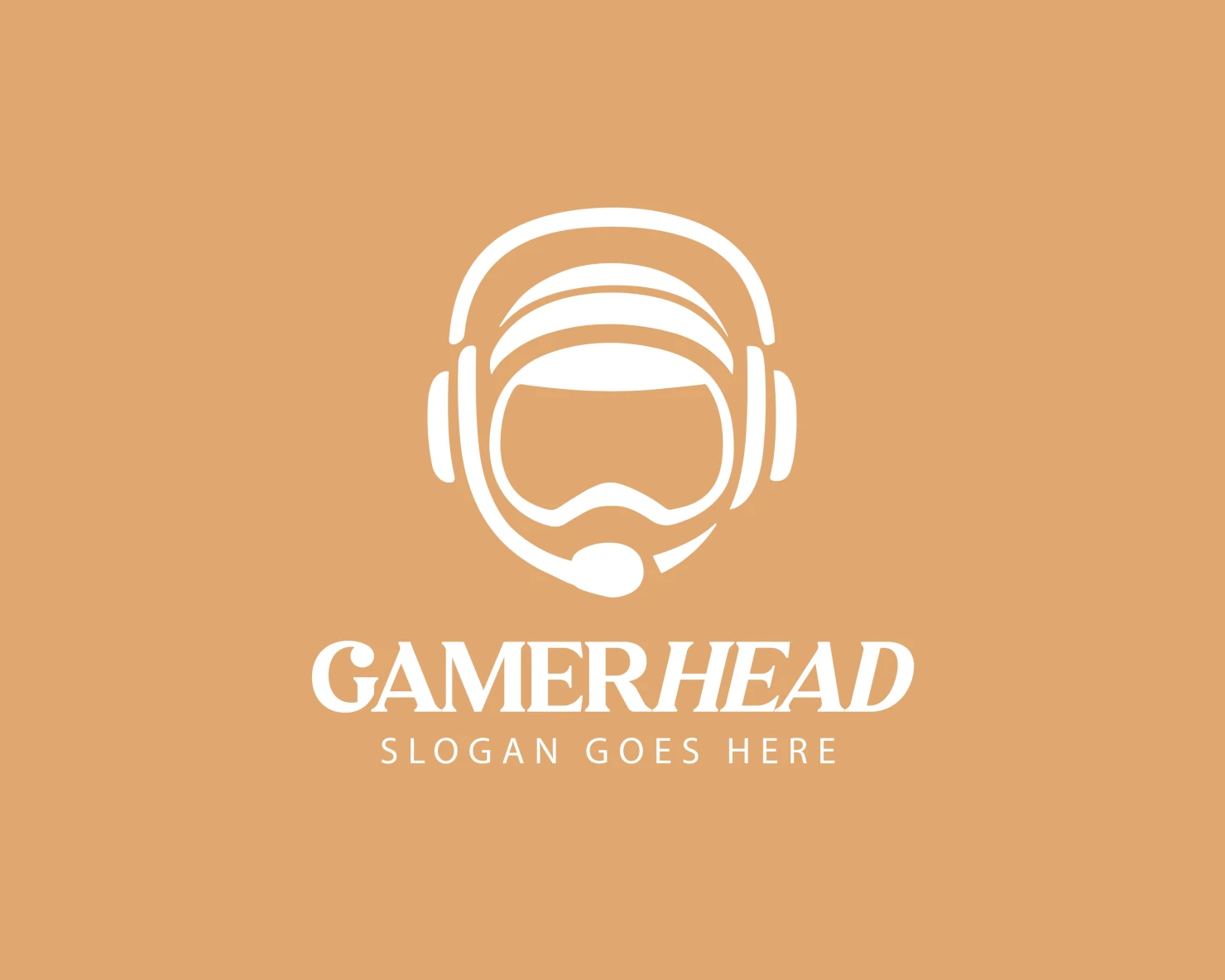 Gamer head customizable logo design #34483