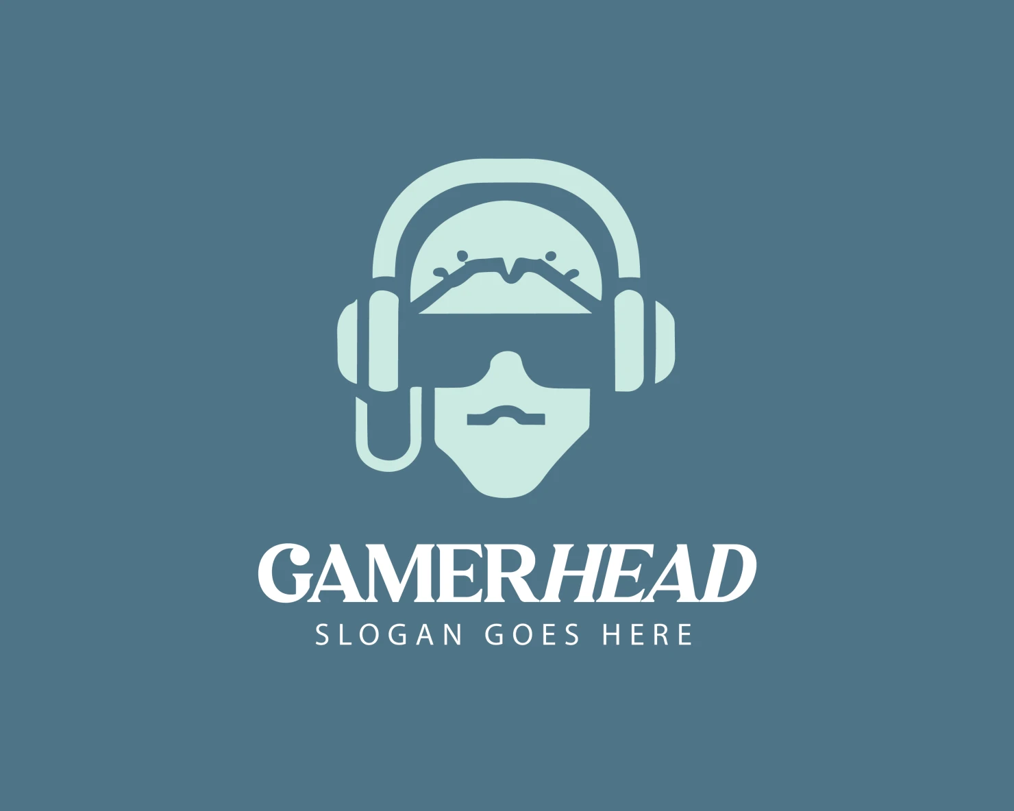 Gamer head customizable logo design #34484
