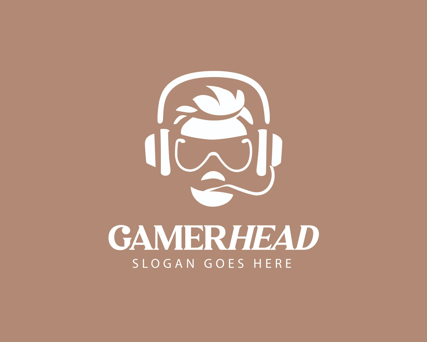 Gamer head customizable logo design #34490
