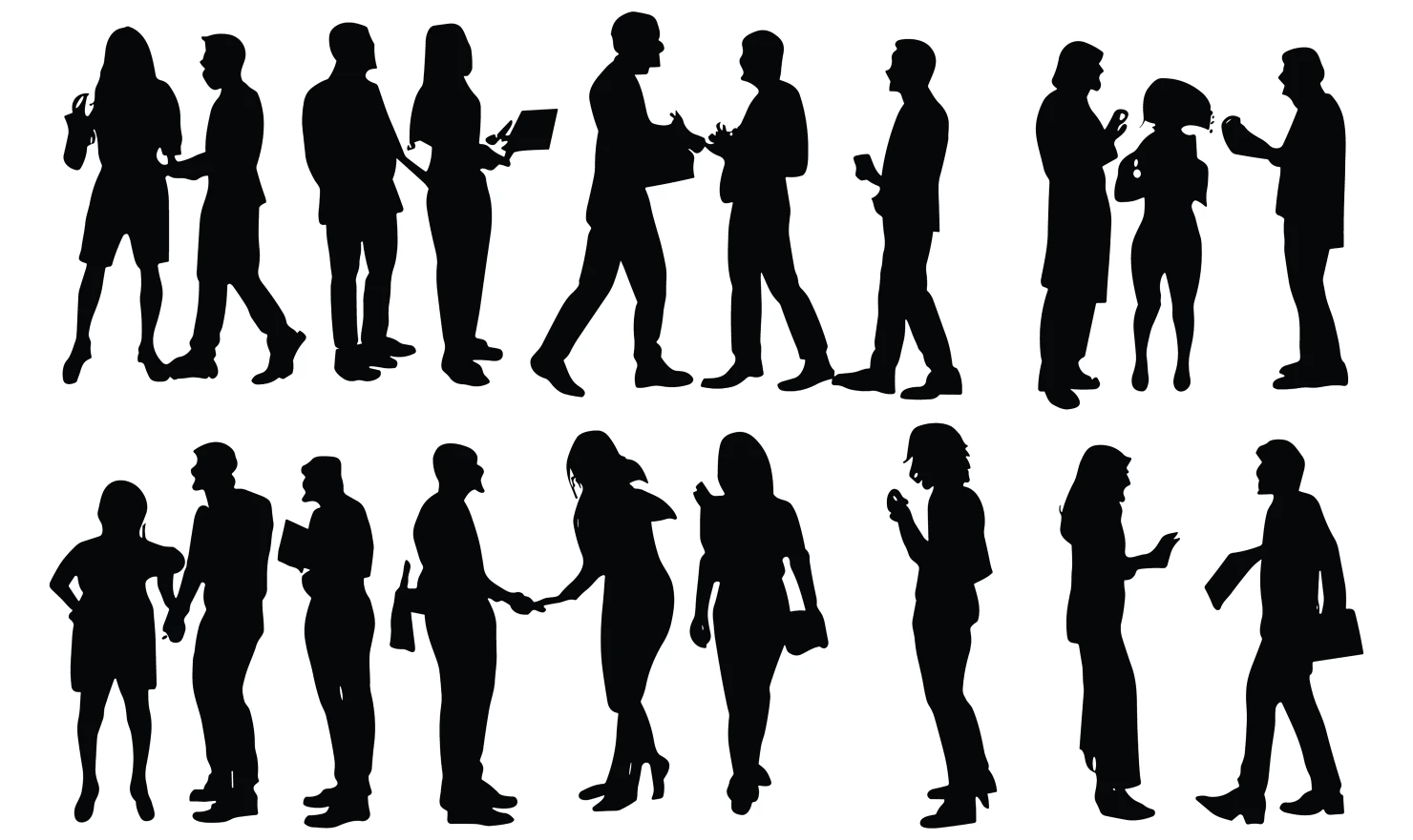 Man and women customizable silhouette set design #34495
