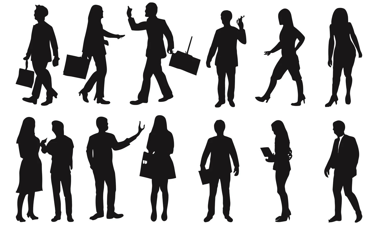 Man and women customizable silhouette set design #34498