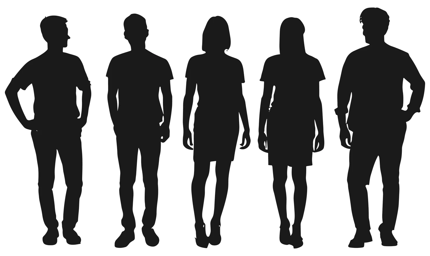 Man and women customizable silhouette set design #34499