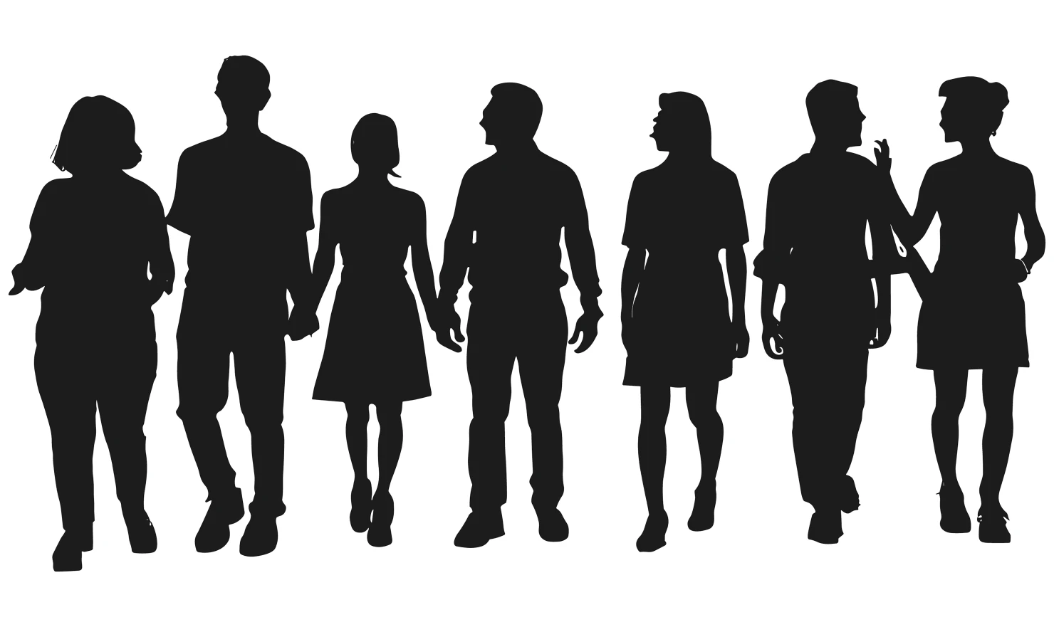 Man and women customizable silhouette set design #34501
