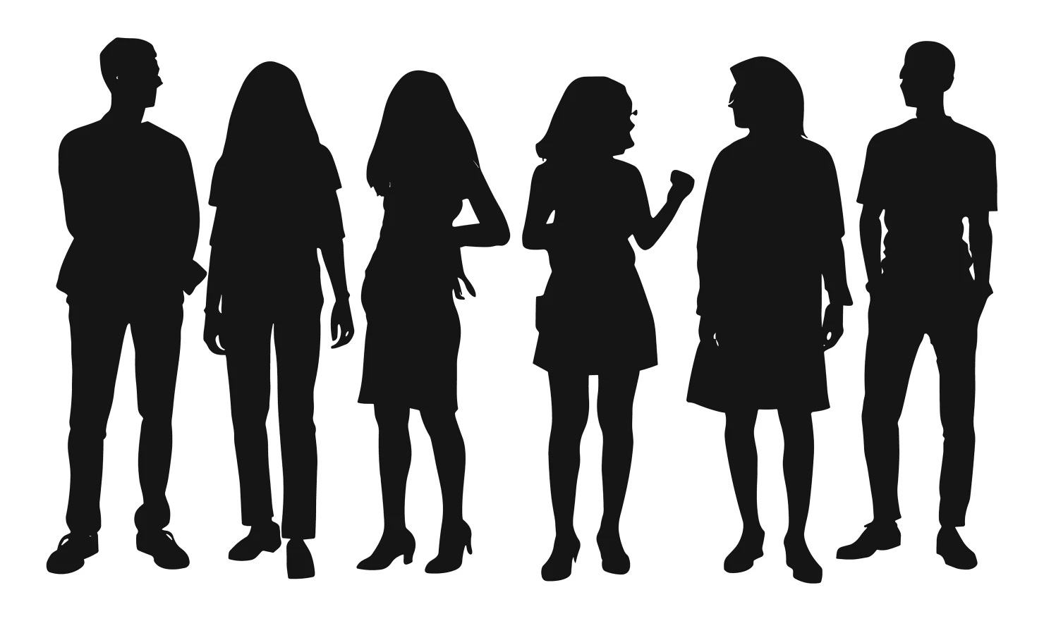 Man and women customizable silhouette set design #34503