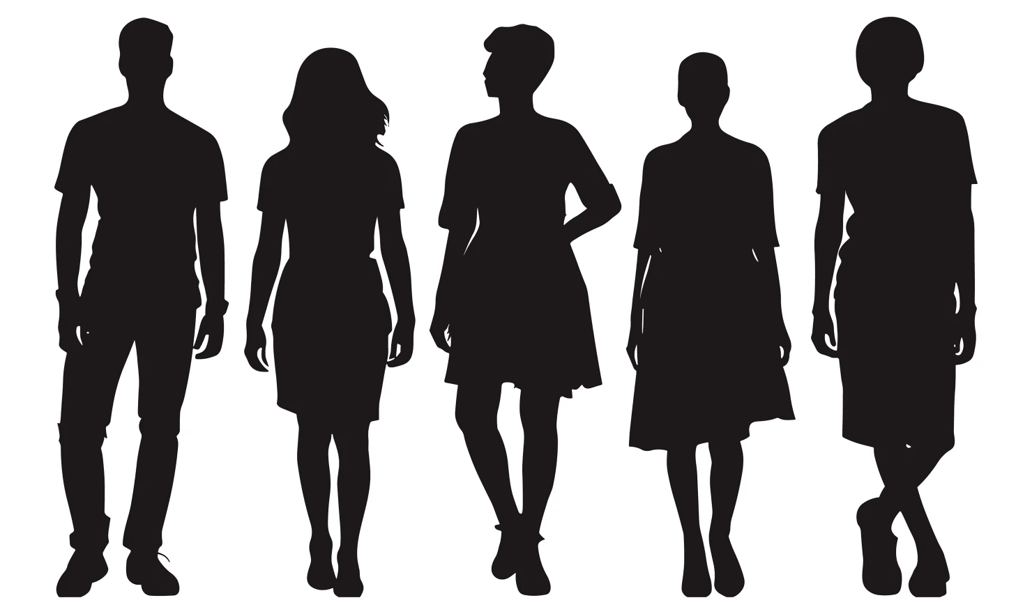 Man and women customizable silhouette set design #34505