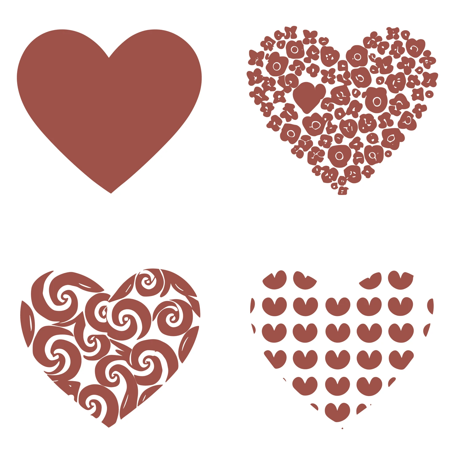 Hearts customizable icon set design #34513