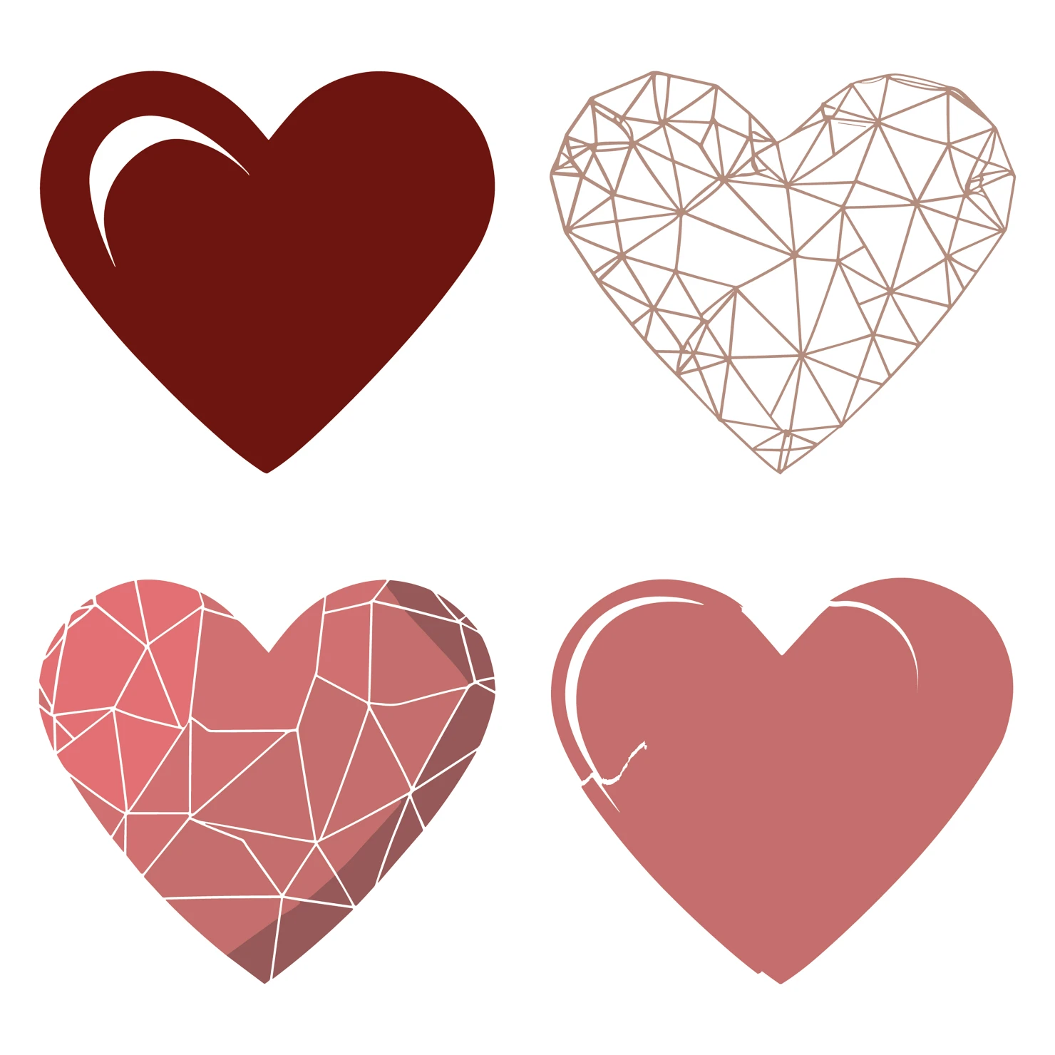 Hearts customizable icon set design #34515