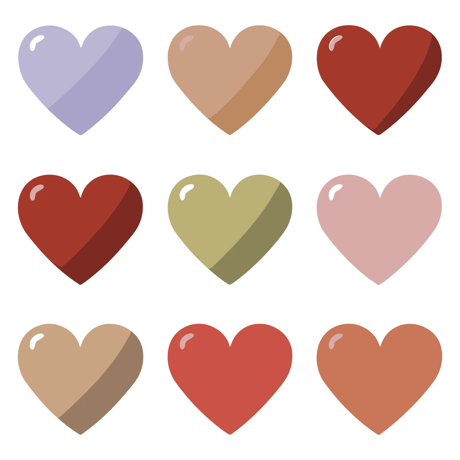Hearts customizable icon set design #34516