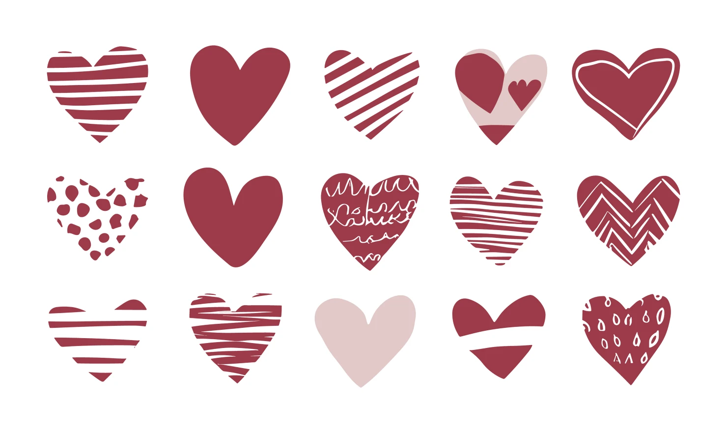Hearts customizable icon set design #34521