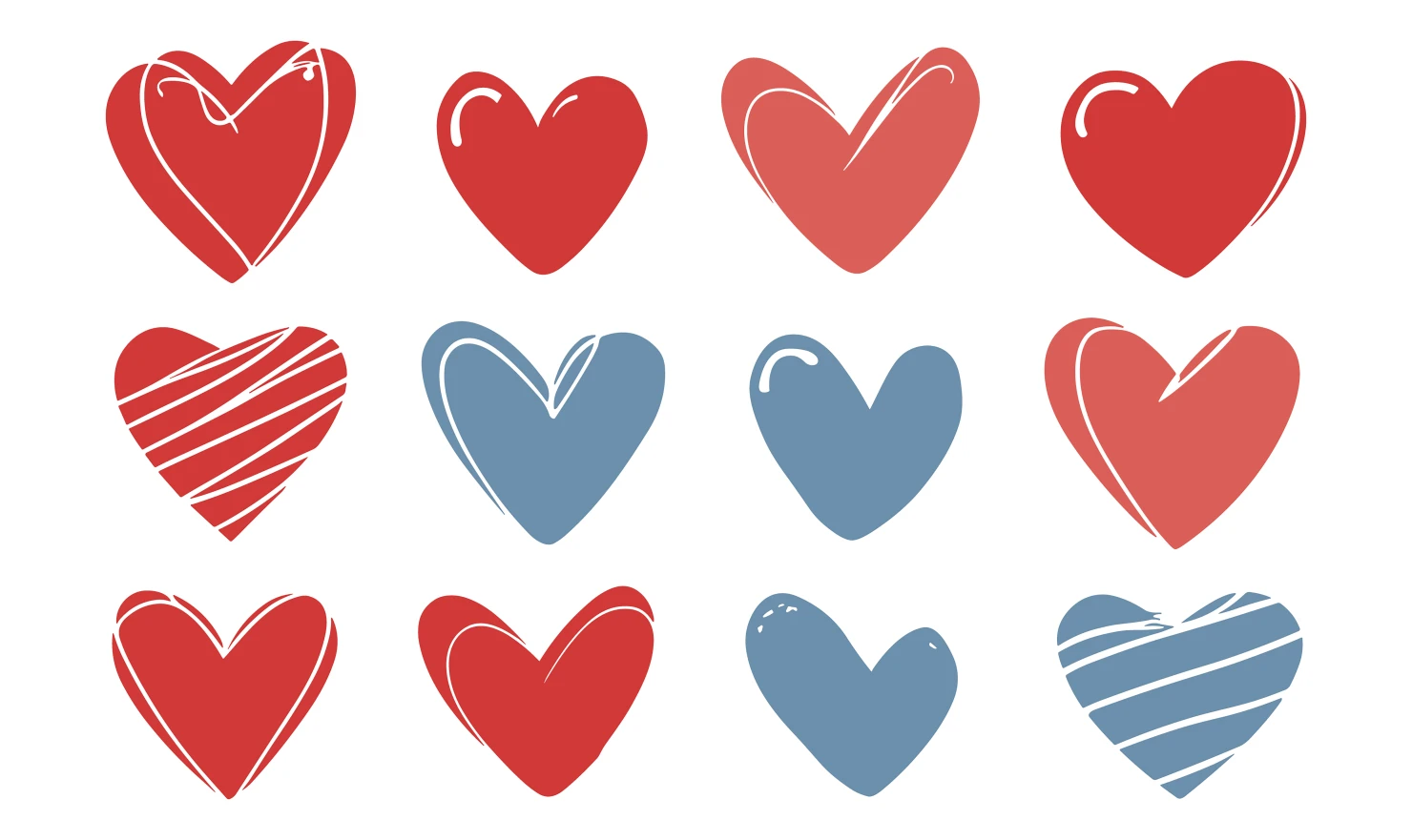 Hearts customizable icon set design #34523