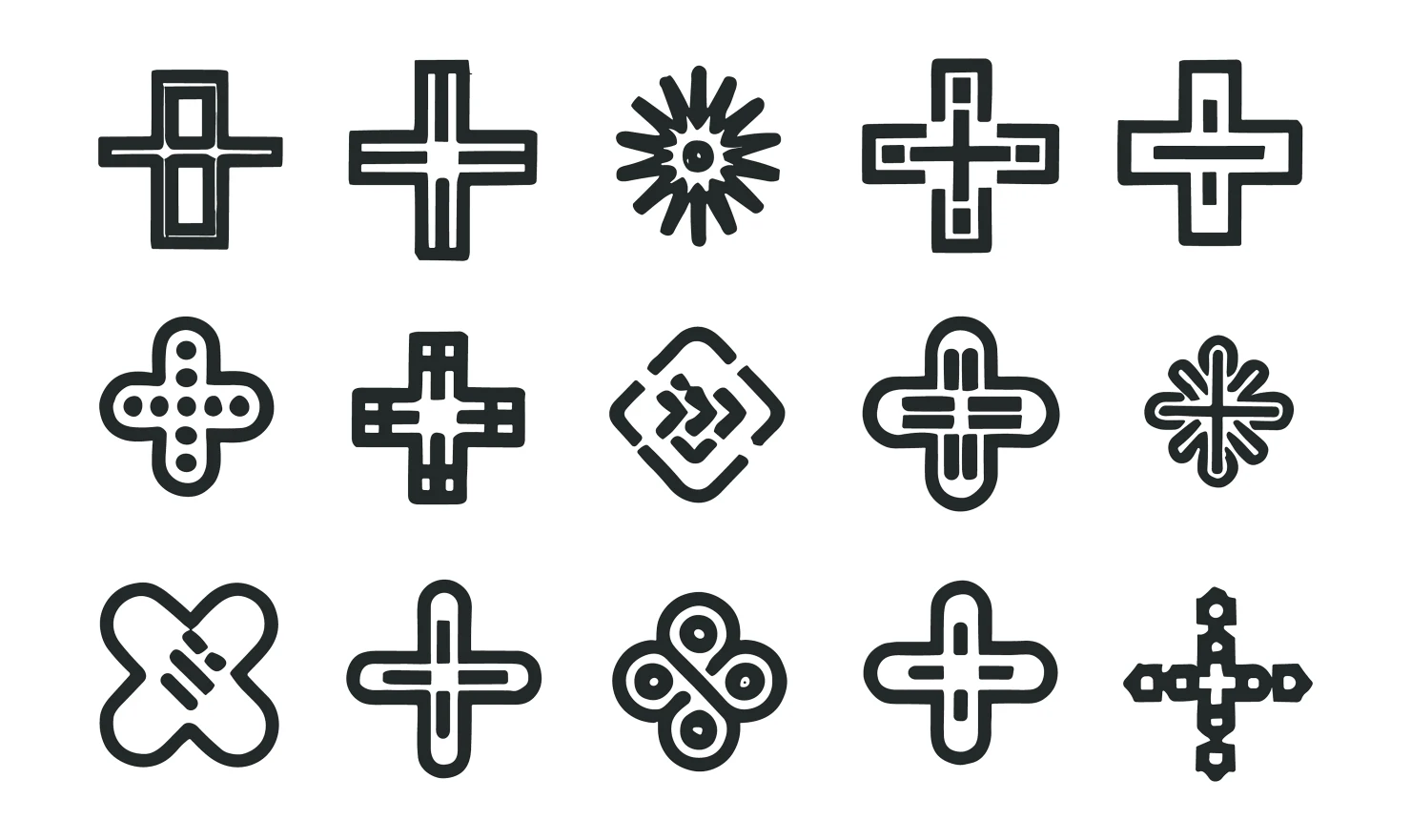 Cross customizable icon set design #34524