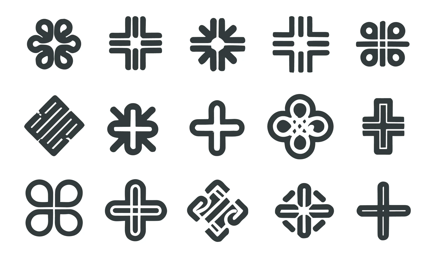 Cross customizable icon set design #34525