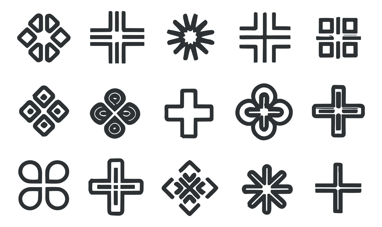Cross customizable icon set design #34526