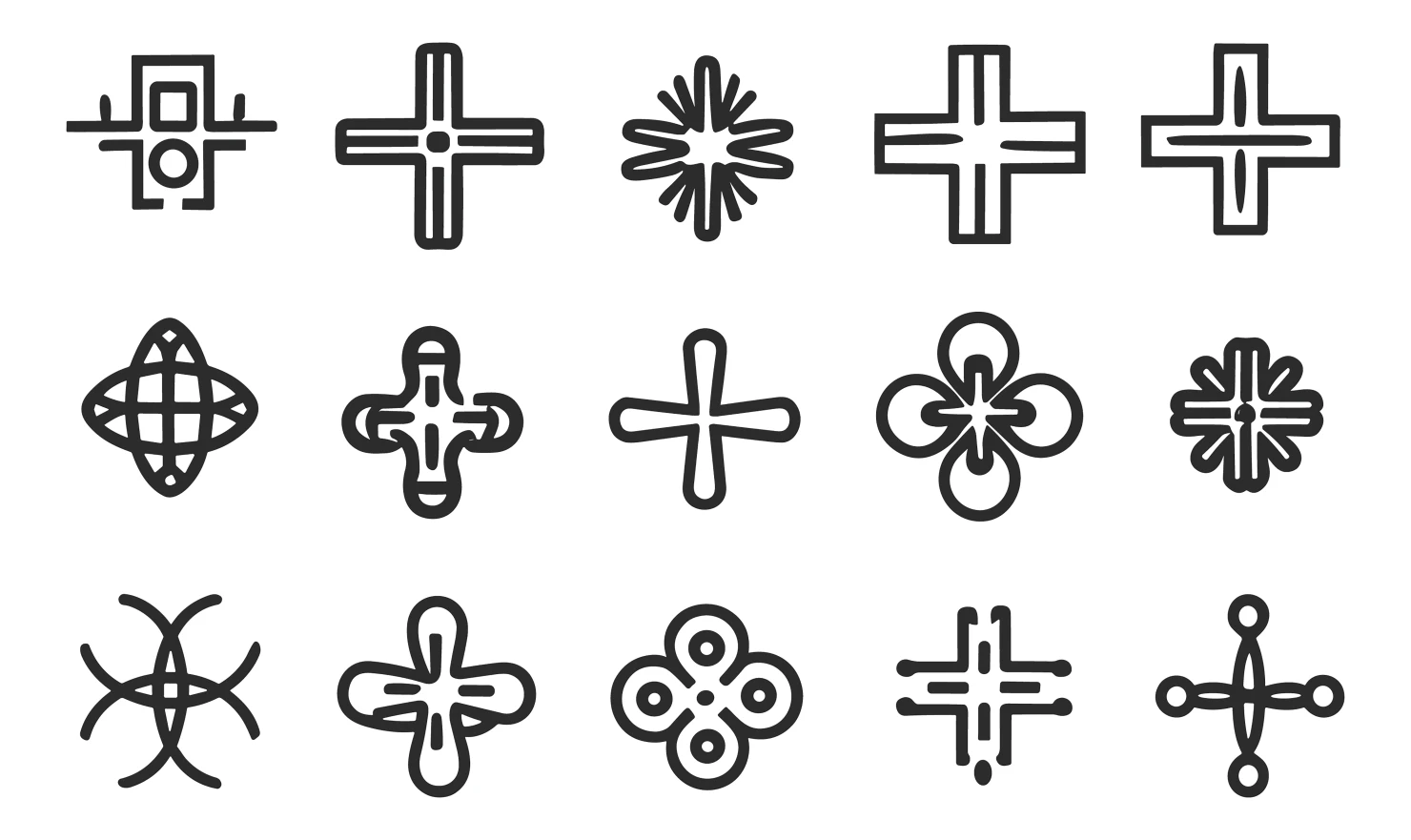 Cross customizable icon set design #34528