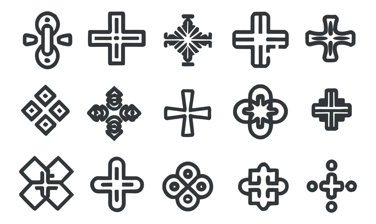 Cross customizable icon set design #34531