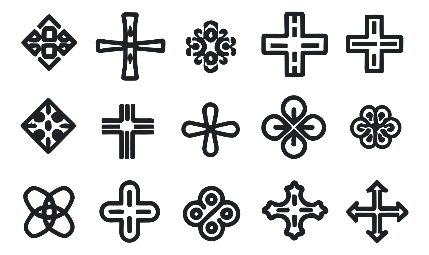 Cross customizable icon set design #34532