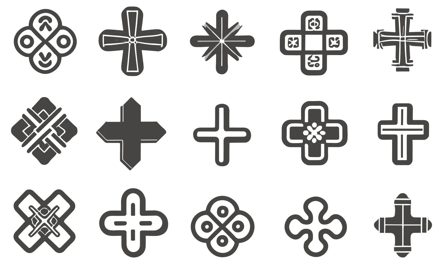 Cross customizable icon set design #34533