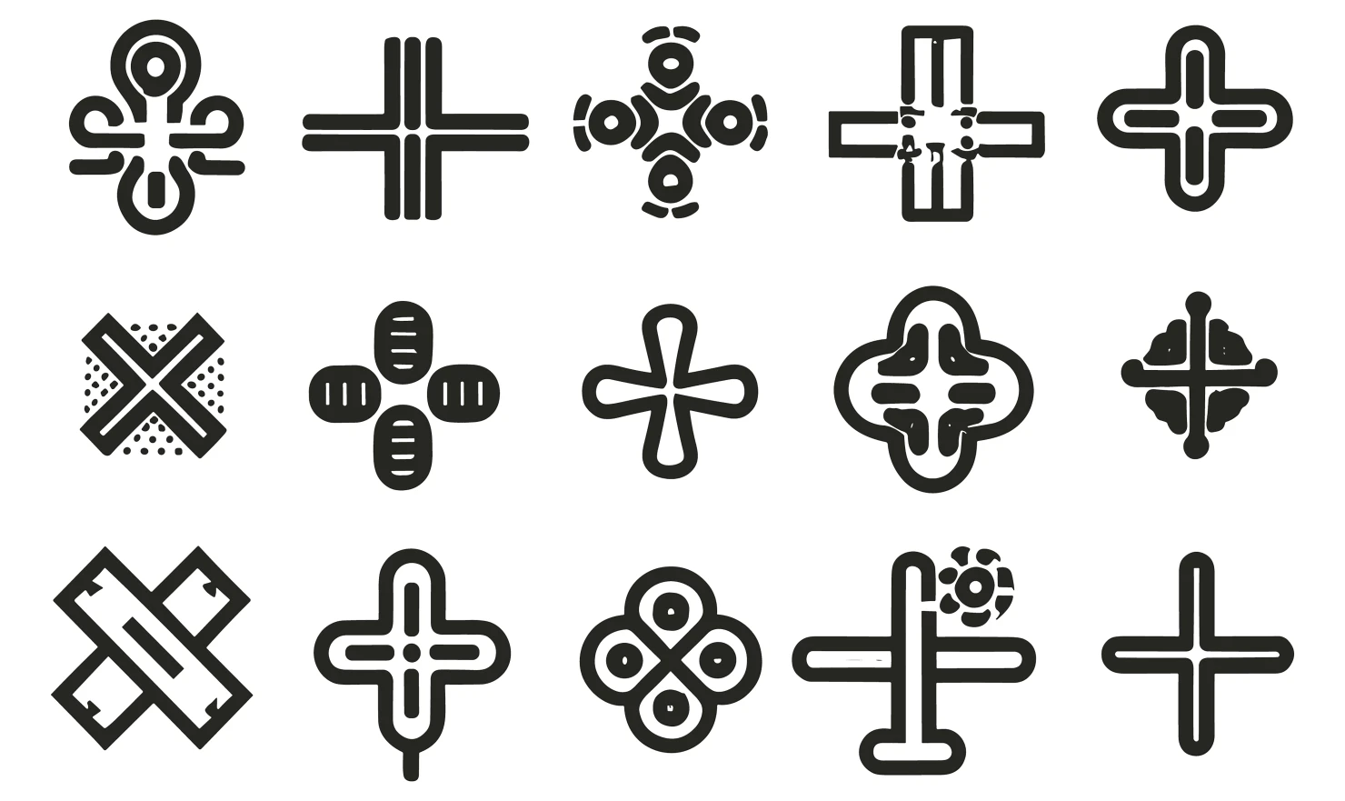 Cross customizable icon set design #34534
