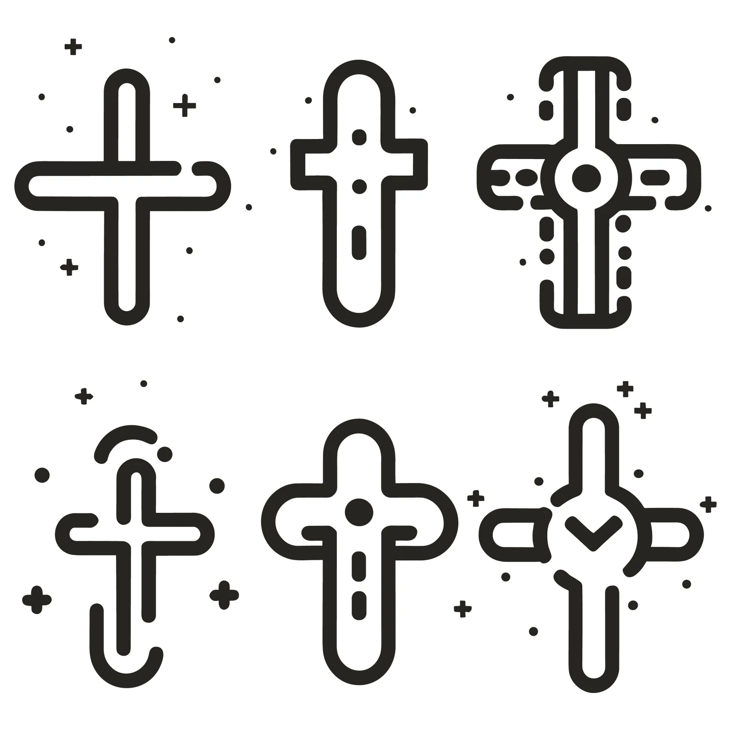 Cross customizable icon set design #34540
