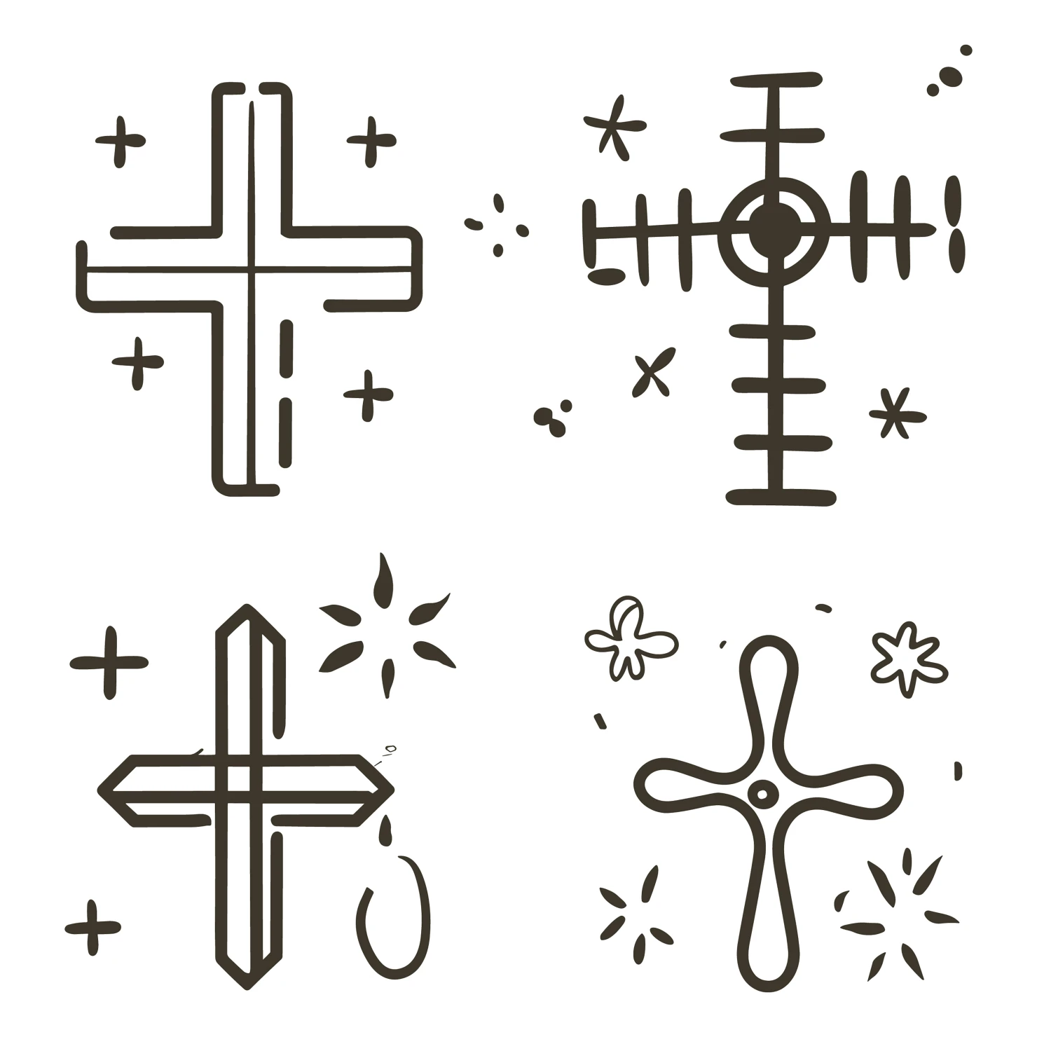 Cross customizable icon set design #34543