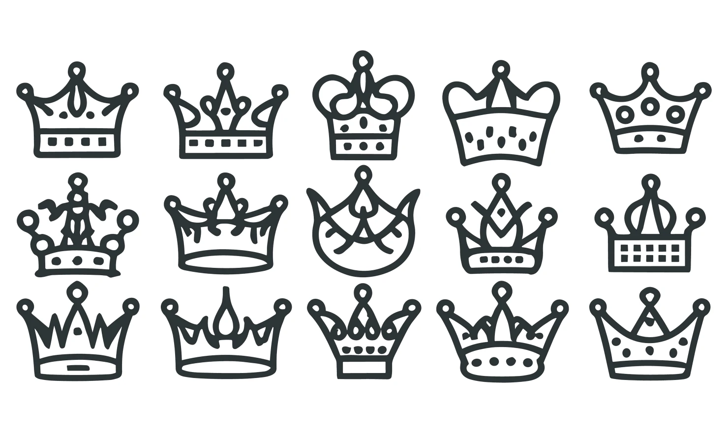 Crowns customizable icon set design #34545